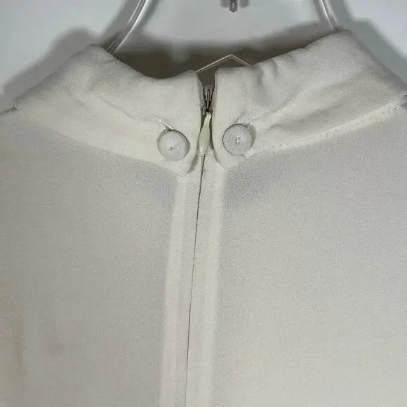 Carven Women's Button Front Mini Shirt Dress 40 / S Long Puff Sleeve Flowy - Picture 7 of 8